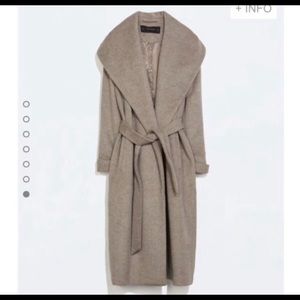 SOLD Zara wool blend mink color coat XL